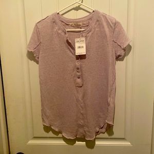 Lavender free people button down tee.  Brand new with tags.